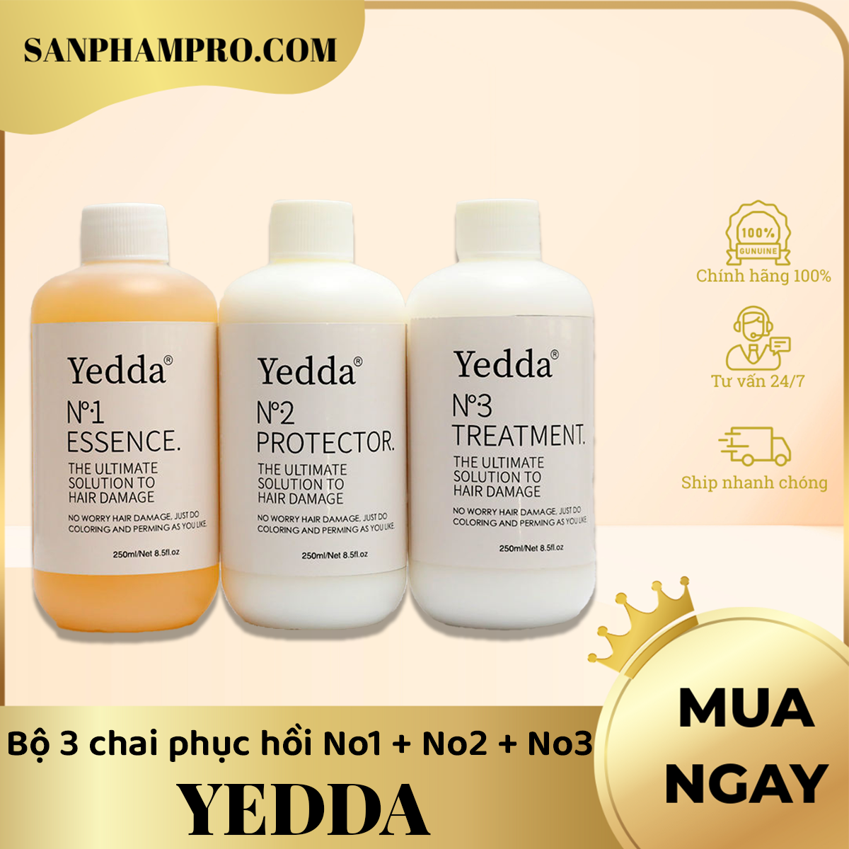 Bộ 3 chai phục hồi No1 + No2 + No3 Yedda