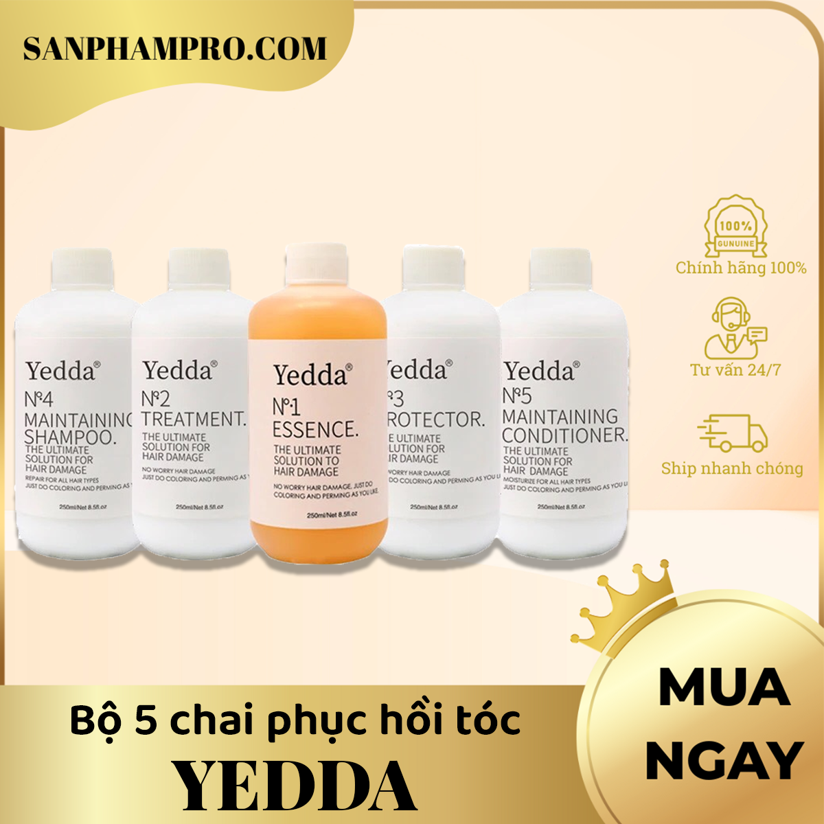 Bộ 5 chai phục hồi No1 + No2 + No3 + No4 + No5 Yedda