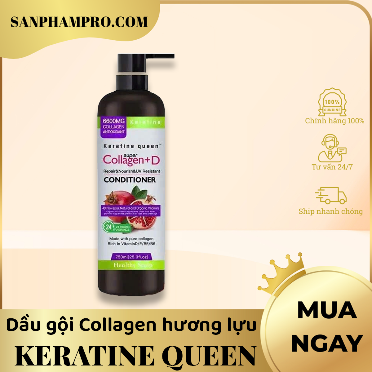 Dầu gội Collagen hương lựu hiệu Keratine Queen