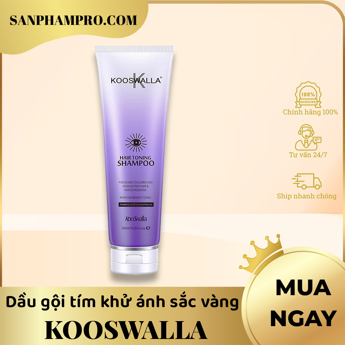 Dầu gội tím khử ánh sắc vàng 300ml hiệu Kooswalla