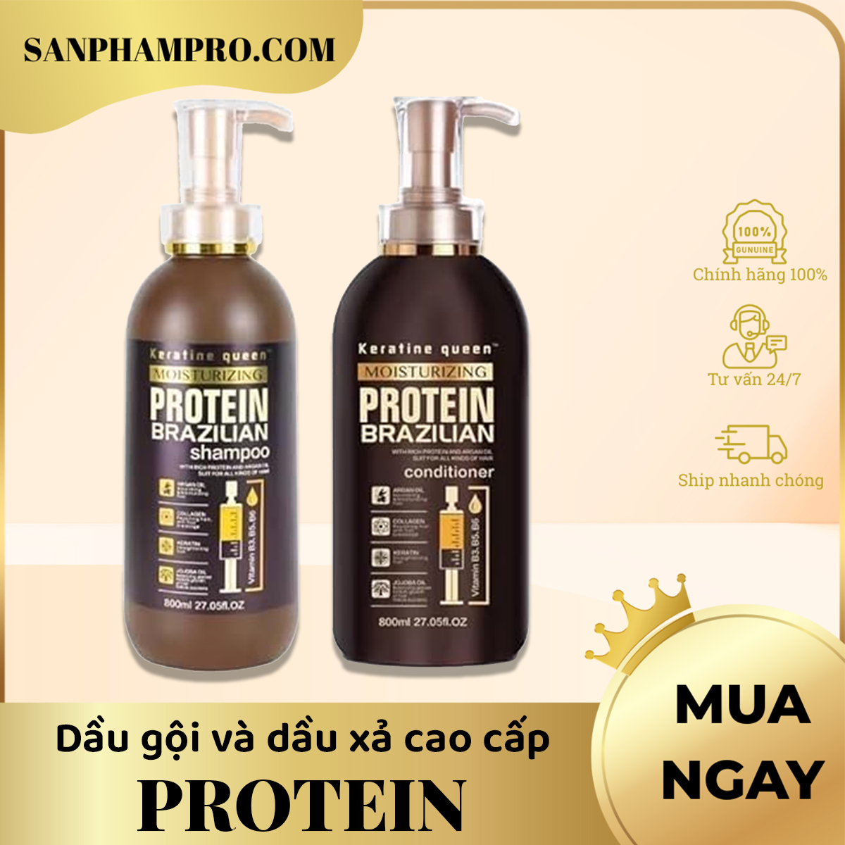 Dầu gội và dầu xả cao cấp Protein