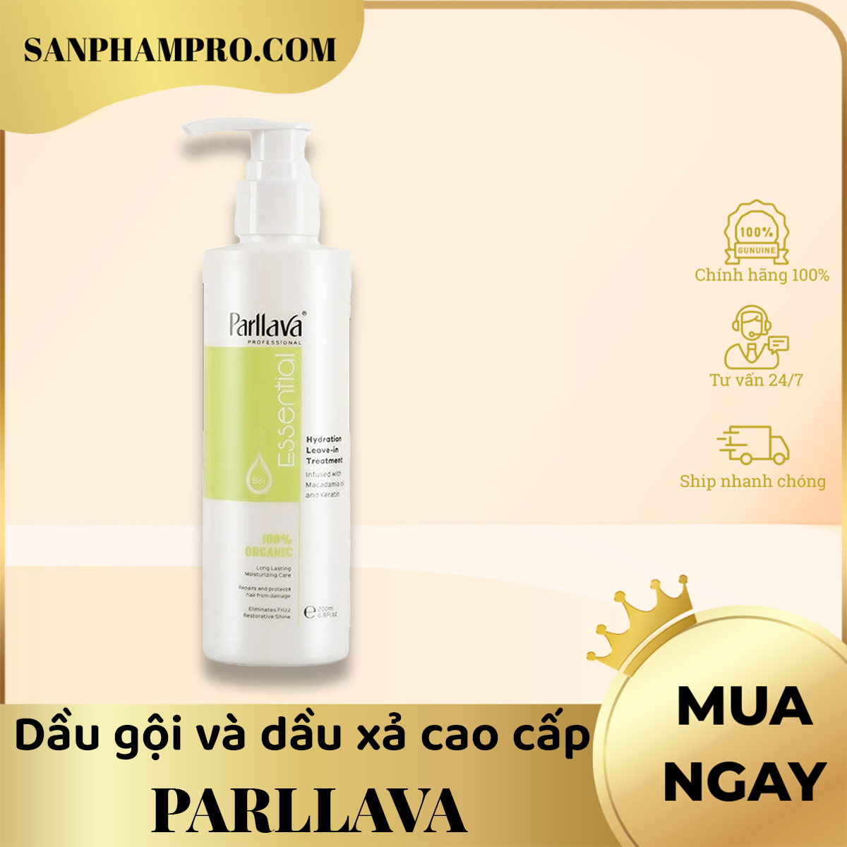 Dầu gội và dầu xả cao cấp hiệu Parllava