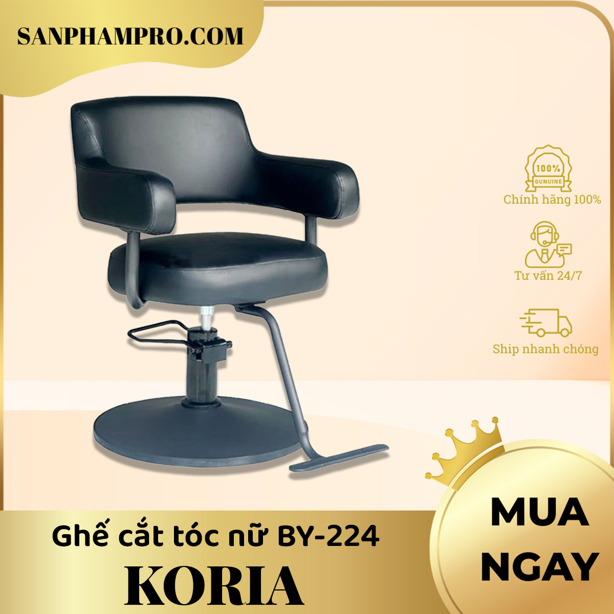 Ghế cắt tóc nữ Koria BY-224