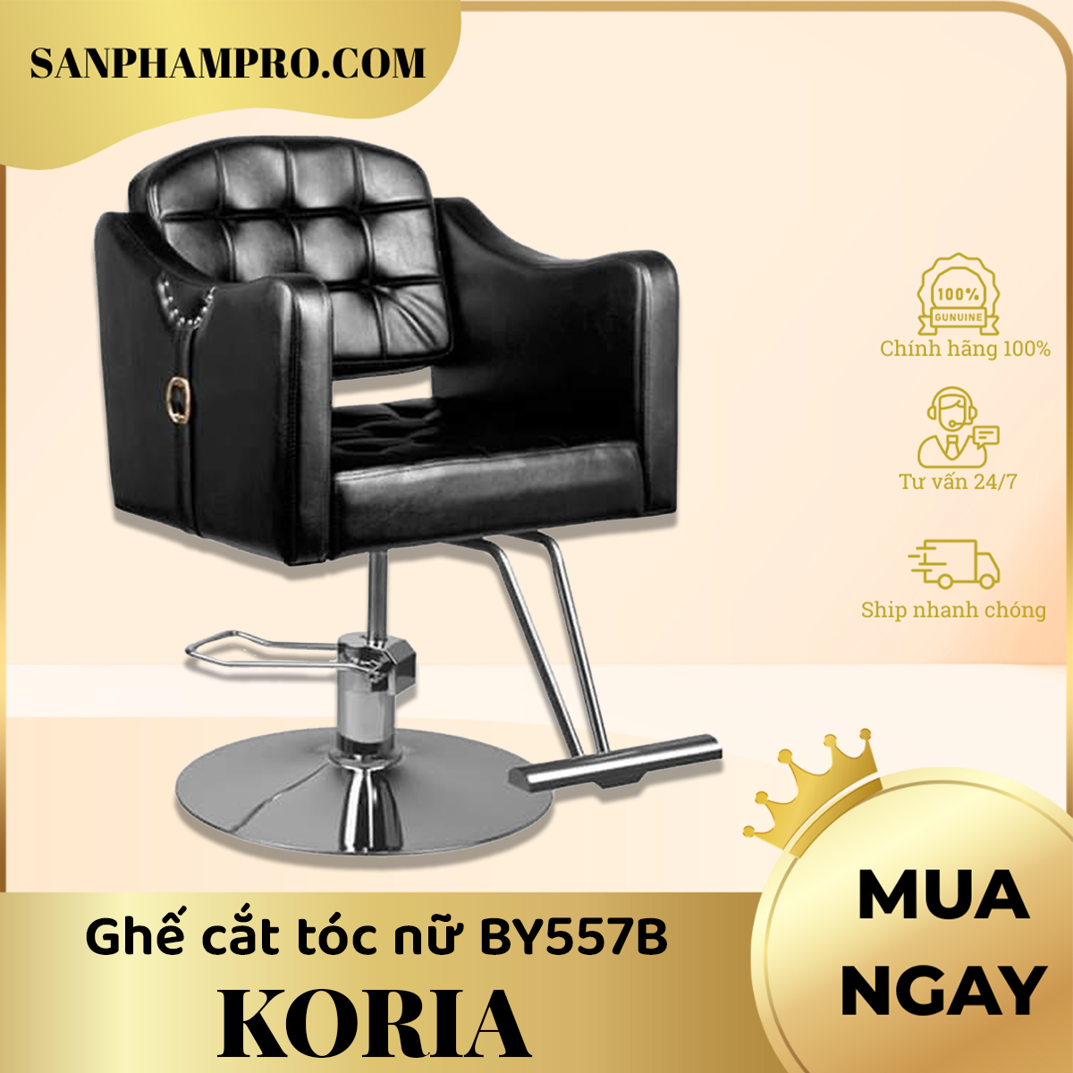Ghế cắt tóc nữ Koria BY557B