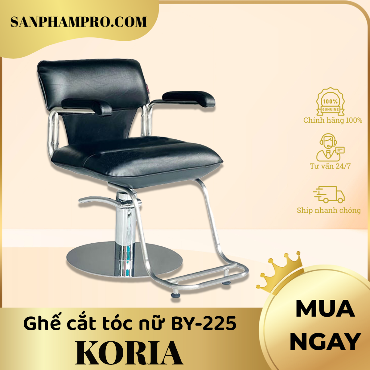 Ghế cắt tóc nữ nhập khẩu Koria BY-225