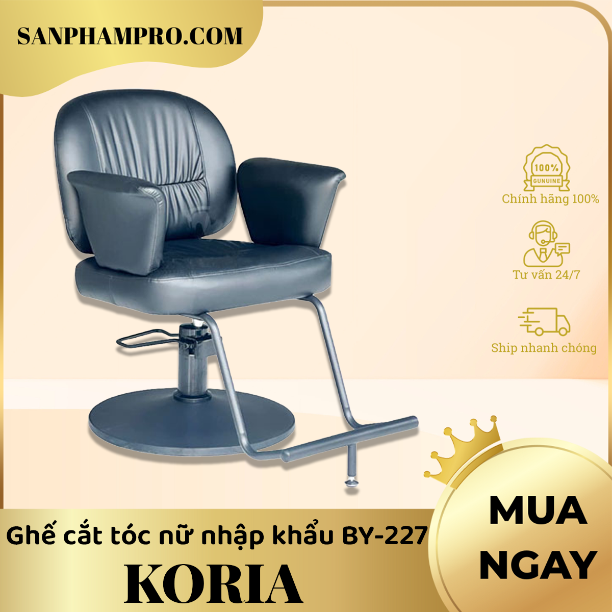 Ghế cắt tóc nữ nhập khẩu Koria BY-227