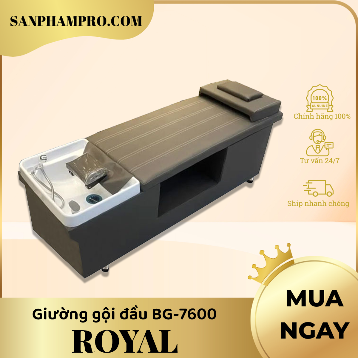 Giường gội đầu Barber Royal BG-7600