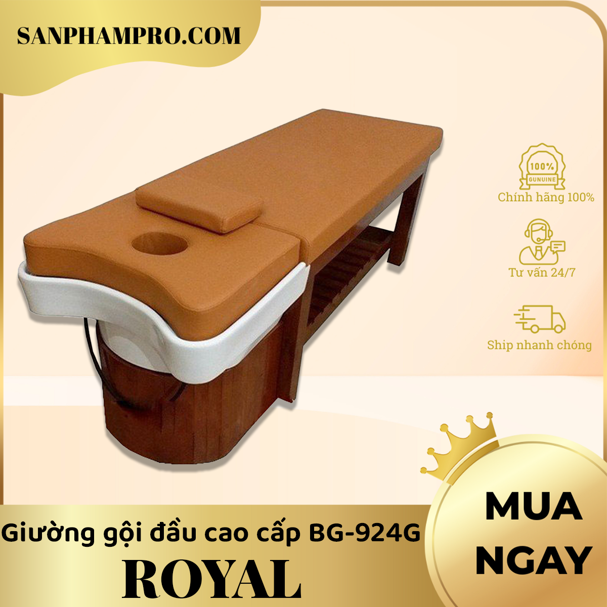 Giường gội đầu dưỡng sinh cao cấp Royal BG-924G