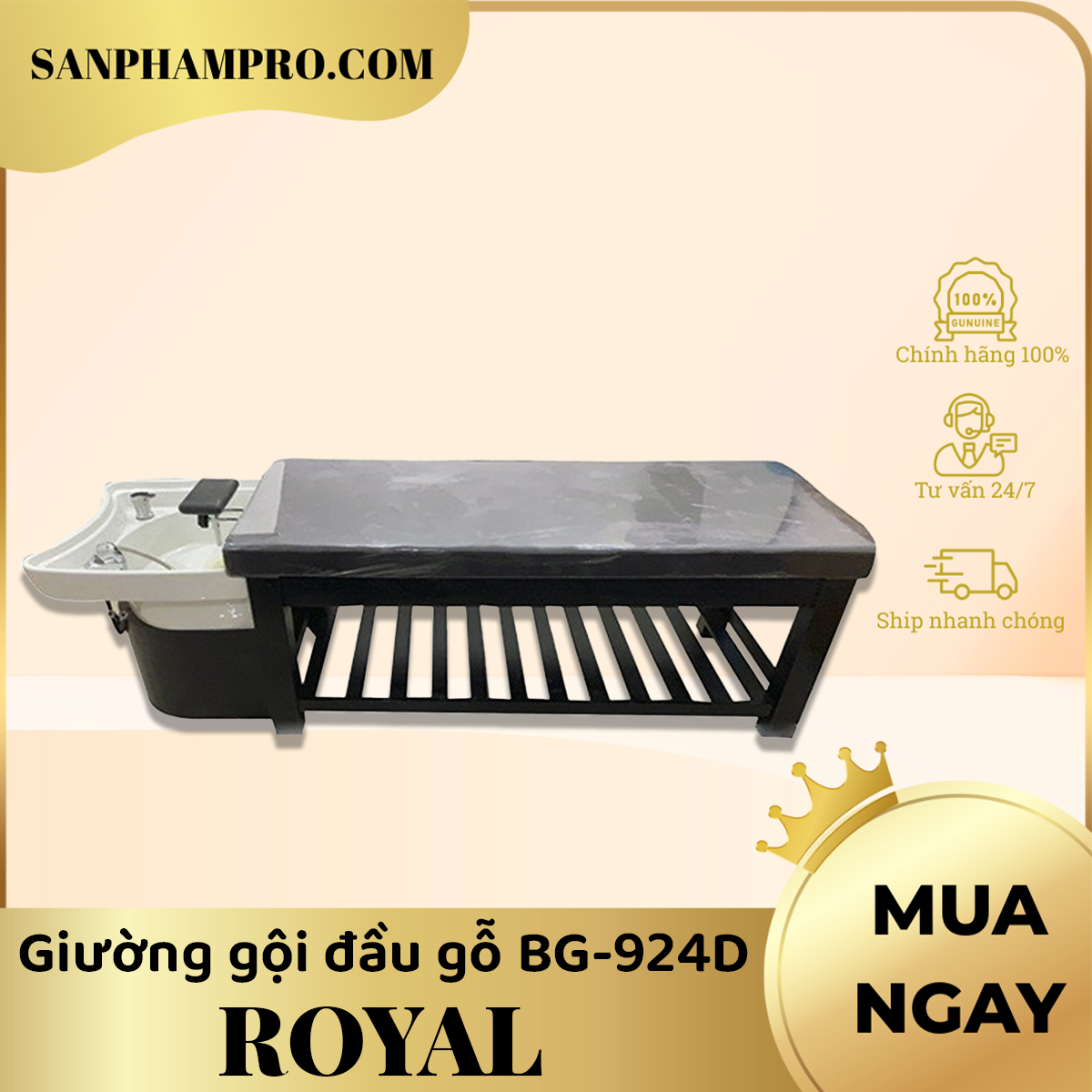 Giường gội đầu gỗ Royal BG-924D