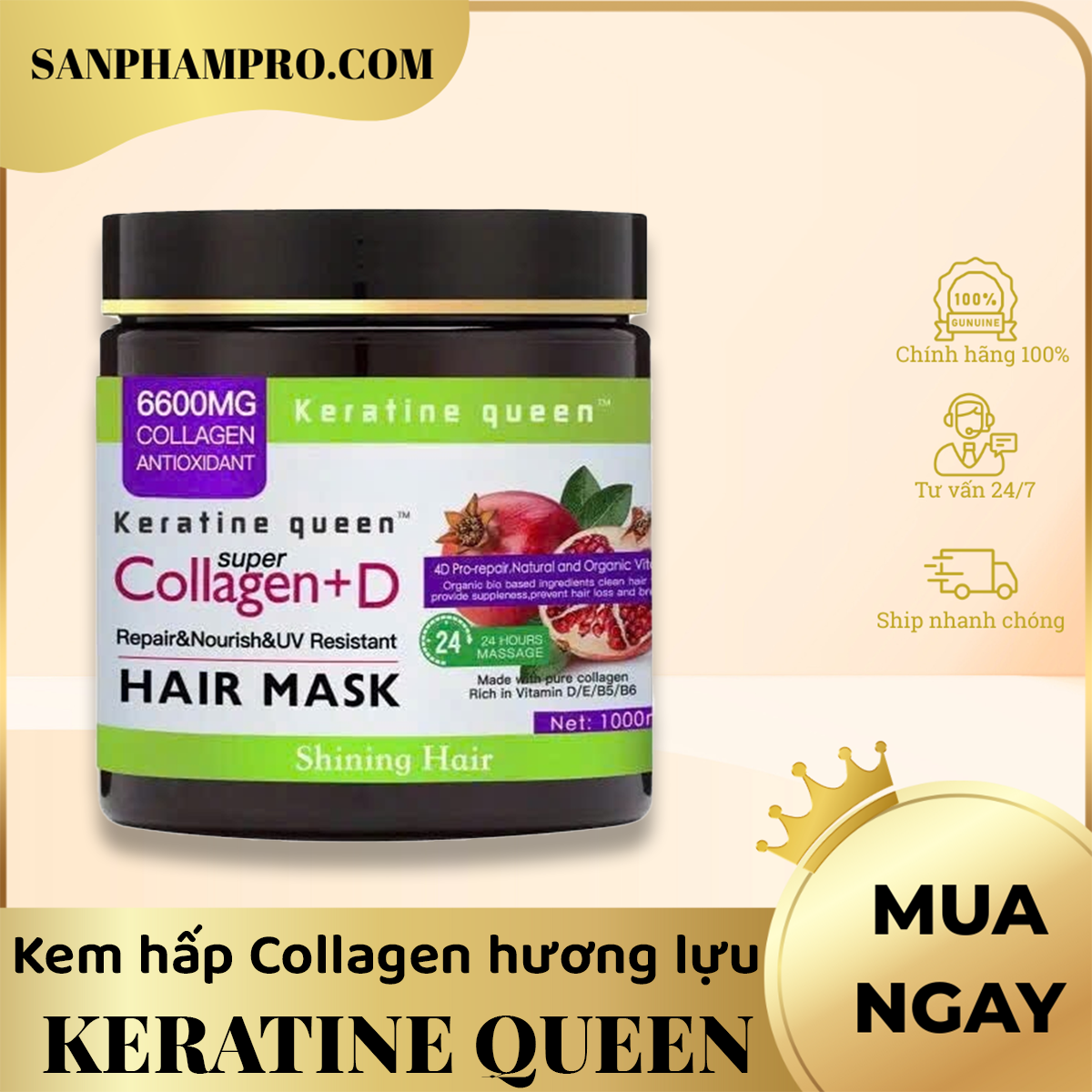 Kem hấp Collagen hương lựu hiệu Keratine Queen
