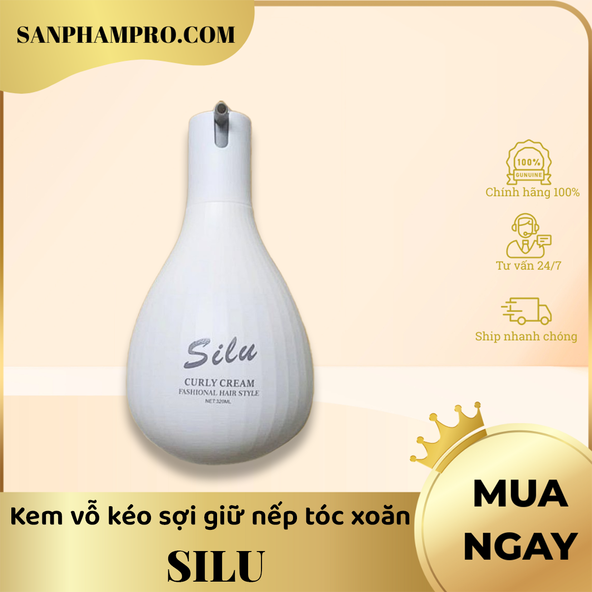 Keo vỗ kéo sợi giữ nếp tóc xoăn hiệu Silu