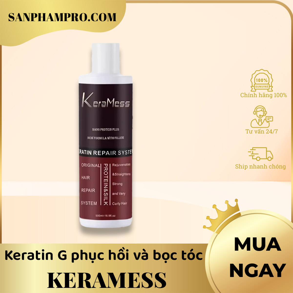 Keratin G phục hồi và bọc tóc hiệu KeraMess
