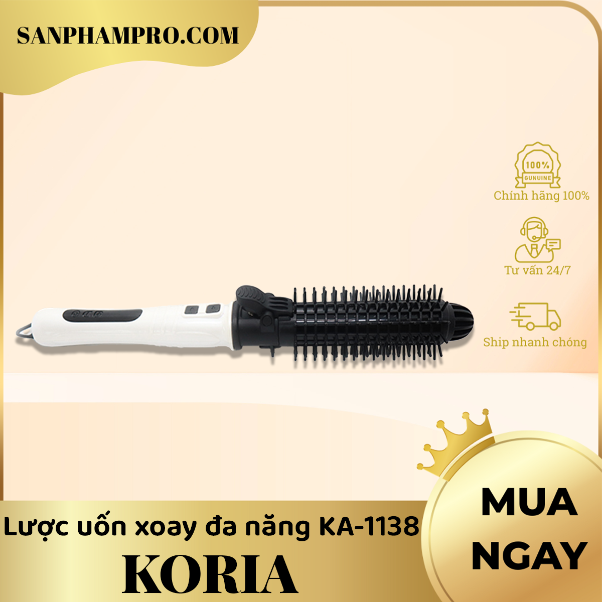 Lược uốn xoay tự động đa năng Koria KA-1138