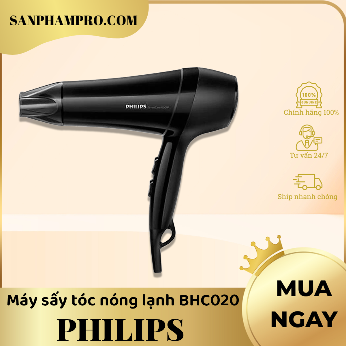 Máy sấy tóc Philips 2 chiều nóng lạnh BHC020