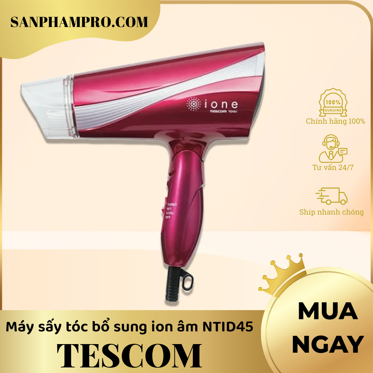 Máy sấy tóc bổ sung ion âm Tescom NTID45