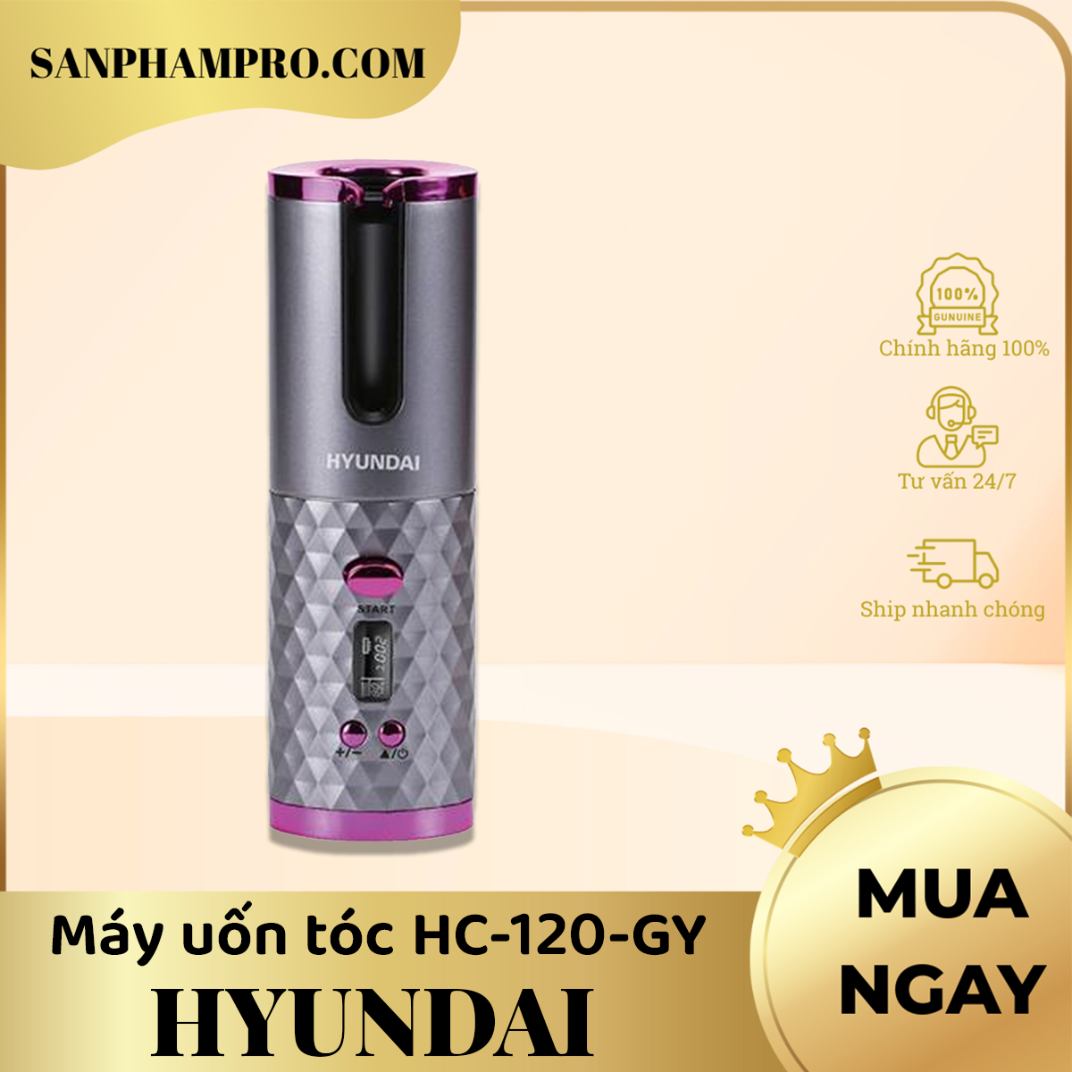 Máy uốn tóc Hyundai HC-120-GY