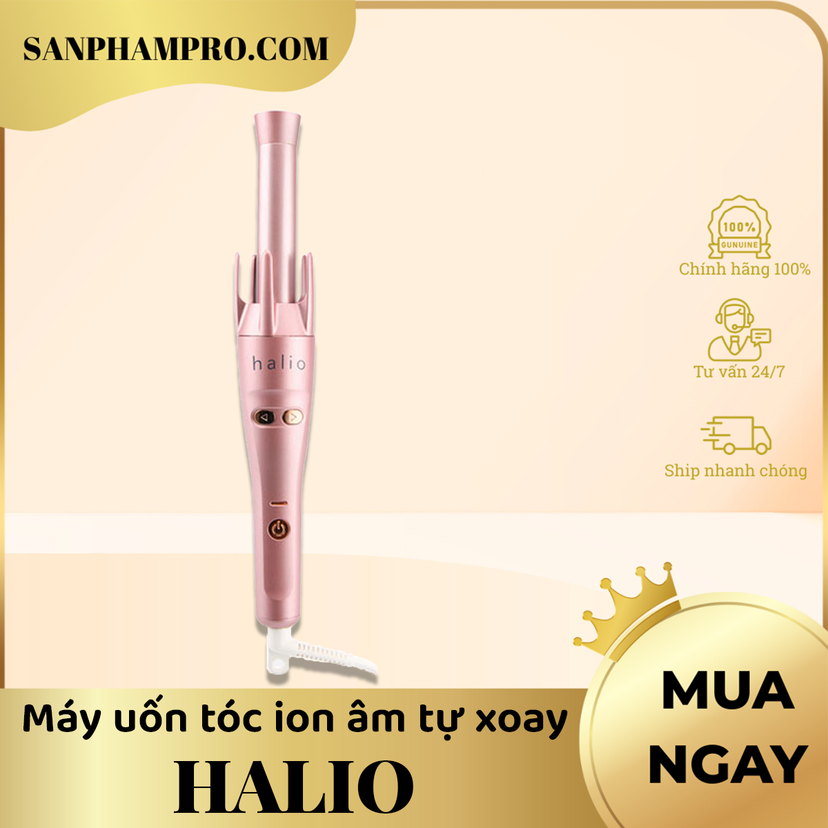 Máy uốn tóc ion âm tự xoay Halio Auto RotatingHair Curler