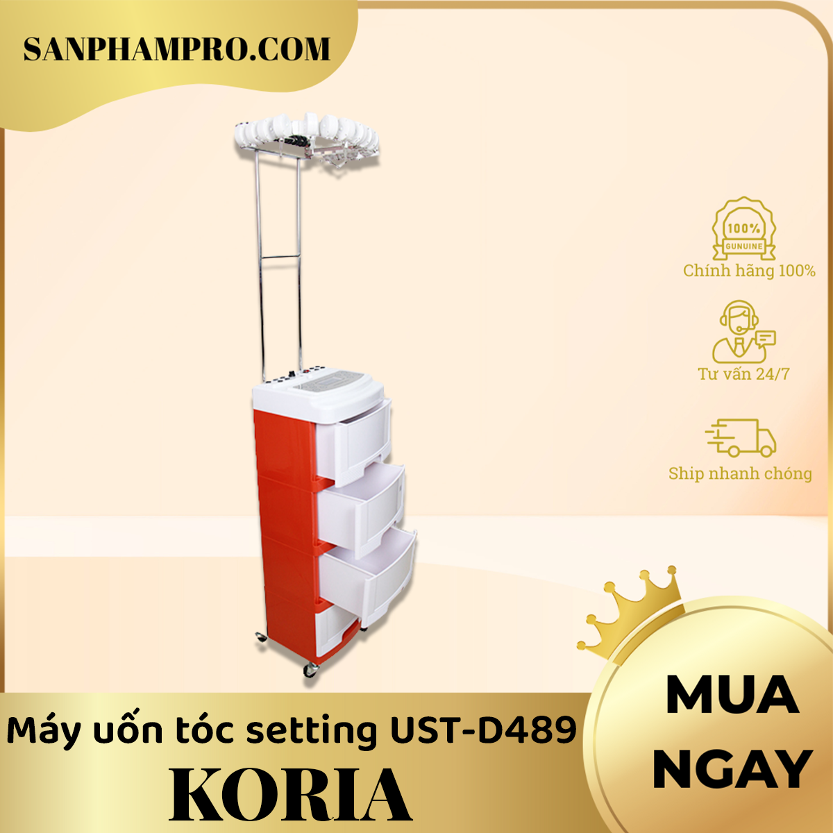 Máy uốn tóc setting Koria 48 dây có hộc UST-D489