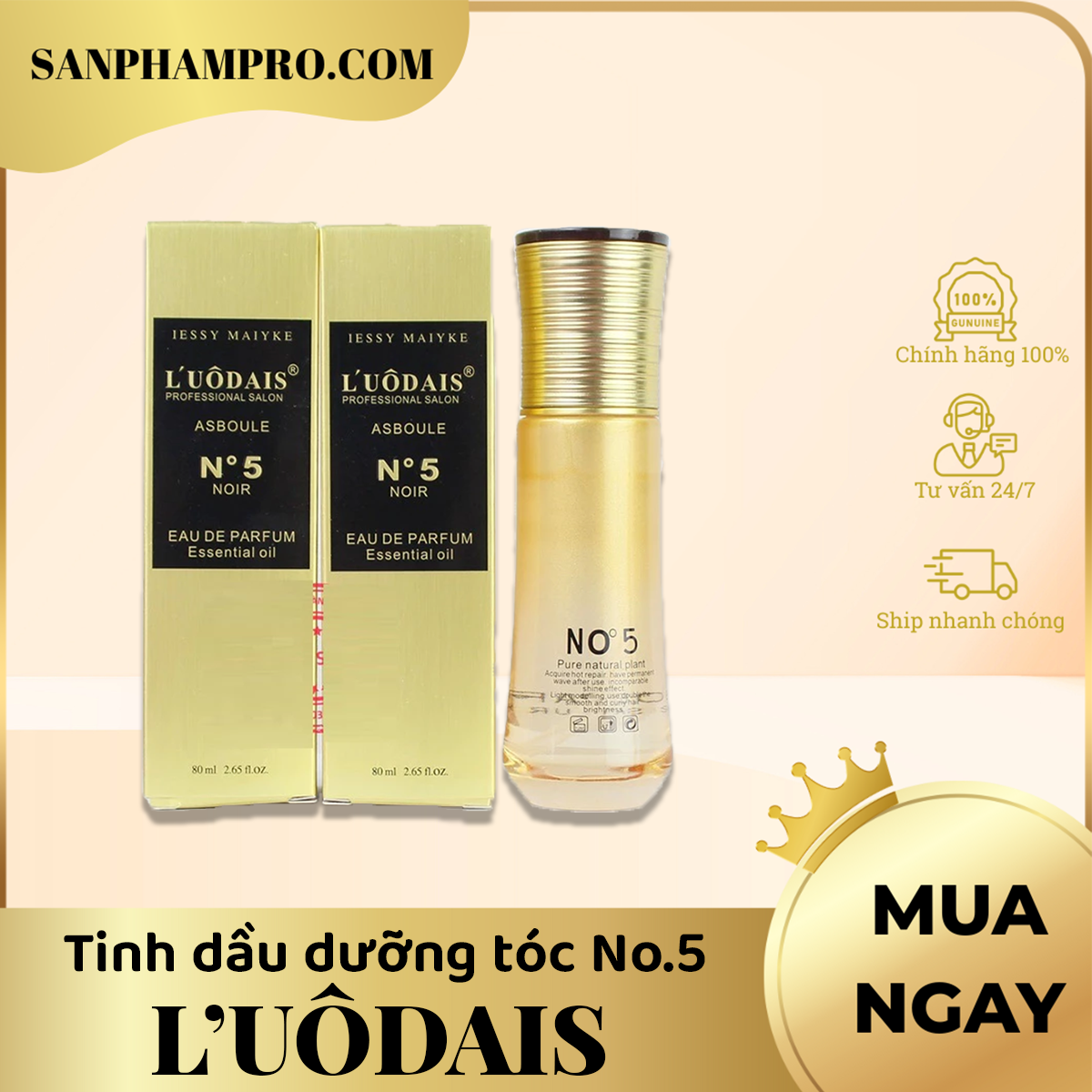 Tinh dầu dưỡng tóc L'uôdais Eau de parfum No.5 80ml TD04